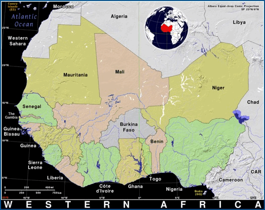 West Africa map